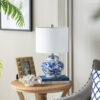 D12x19.3" Blue and White Ceramic Vase Lamp