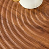 Natural Wood Grain Texture Round Coffee Table - Diameter 23.6 Inches.Exquisite Suction Molding Process,Natural Wood Grain Texture,Black Sprayed Metal Leg.