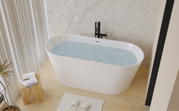 38833d49273c4a0abd0cfc84d0c3f2e9_fa0809729426d99092fe4d52b20173e4 67" Acrylic Freestanding Bathtub, stand alone bathroom tub, Glossy White, Toe-tap Chrome Drain, cUPC Certified