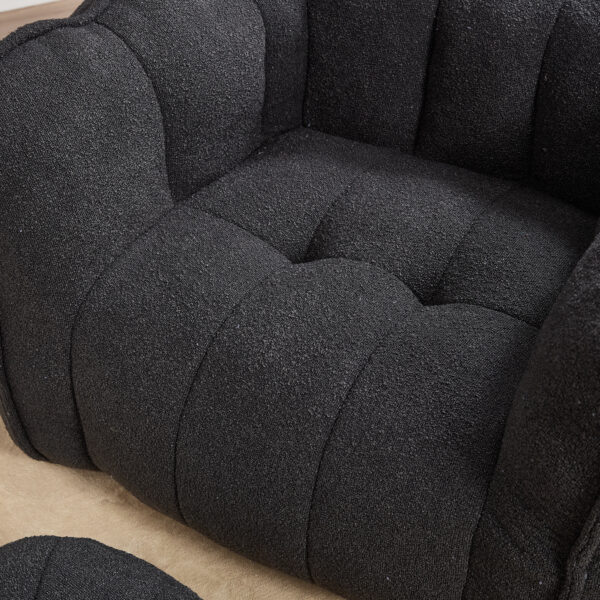 Soft Bean Bag Chair with High Resilient Foam(Chips)for living room and bedroom,Comfortable Square Lazy Sofa with Footstool, Cover for Adults to Gaming, Reading, and Watching TV