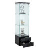 American-Style Non-Lit Glass Display Cabinet (0.2" Tempered Glass) – Soft-Close Drawer Slides  3 Adjustable Shelves, Ideal for Display & Storage