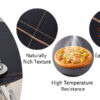 A 42-inch burn stone round table with stainless steel legs can accommodate 4 or 6 diners