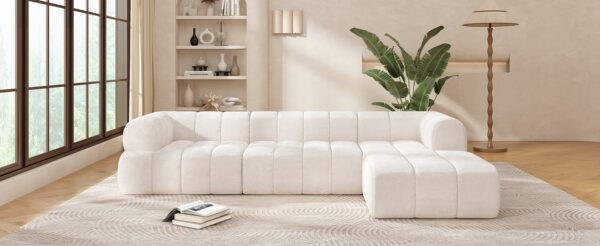 3998d4fa8af2414f988840812a6348aa_428ba9ff7ca0322793e6b772007cd96b 122" Modern L-Shaped Sectional Sofa with High-Density Fully Compressed Sponge and Chaise Lounge, 2-Piece Set, Fully Assembled Right Hand Facing, Perfect for Living Room, Lounge