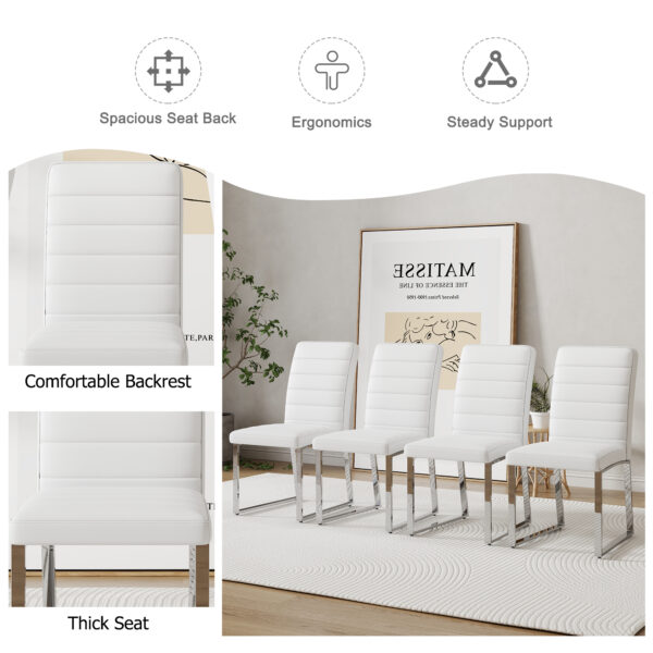 39ab39c792dd4bd8972988b766671b42_37c19334a1e401d9b83051c37d562da0 4-Pack - Heavy-duty chairs set: 2.1" thick cushion, iron frame, perfect for home or office. Classic colors, great value W1151134525