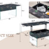Multifunctional Lift Top Coffee Table -Black Marble Pattern, Essential for Modern Homes.Tempered Glass Legs,Multiple Color Options,Lift Top Feature.Perfectly Fitting Into Both Living Rooms And Office.