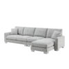 119*55" Modern Oversized Sectional Sofa,L-shaped Luxury Couch Set with 2 Free pillows,5-seat Chenille Indoor Furniture with Chaise for Living Room,Apartment,Office,2 Colors