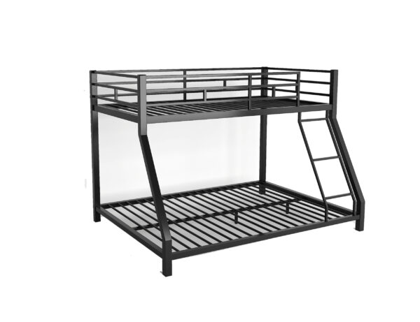 Metal Twin Bunk bed for Kids and Adults , With Safety Guardrail and Ladder , Black