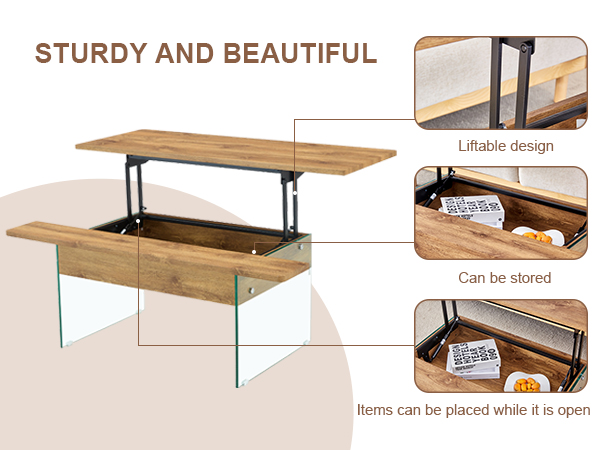 3b24f196d587458192bc0c78d459ee17_34c00c67c6991aedb437d45465b9e18d Multifunctional Lift Top Coffee Table -Light Wood Color Grain Sticker, Essential for Modern Homes.Tempered Glass Legs,Lift Top Feature.Perfectly Fitting Into Living Rooms And Office.