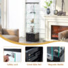 American-Style Non-Lit Glass Display Cabinet (0.2" Tempered Glass) – Soft-Close Drawer Slides  3 Adjustable Shelves, Ideal for Display & Storage