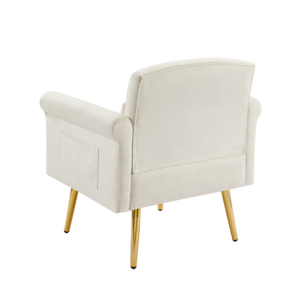 OFF WHITE  velvet armchair with metal  legs