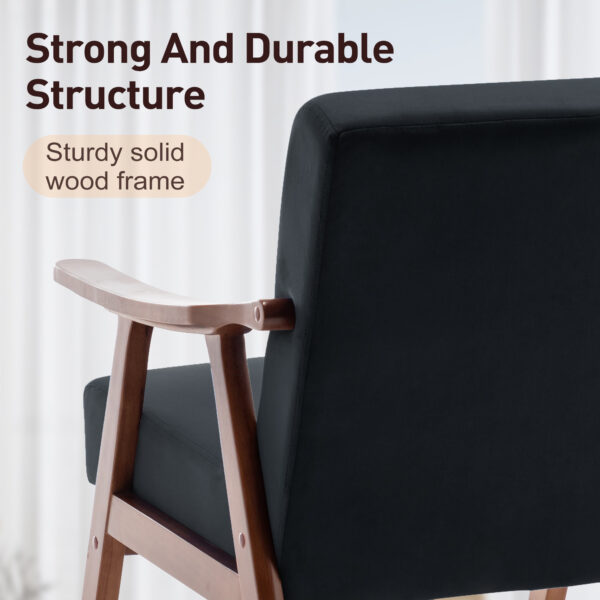 3c60f4b3f86c411790a8d54cb1782b44_20240501_c39003cc82257778cee40ca514b7272b Mid-Century Modern Chair, Living Room Chair with Solid Wood Frame, Accent Chair Extra-Thick Backrest, Wingback Chair for Bedroom, Reading Room, Living Room, Lounge Chair Indoor