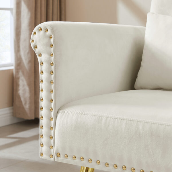 OFF WHITE  velvet armchair with metal  legs