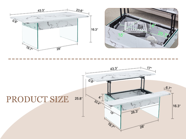 3dc60923d49945c1818909c3f593205d_1c36582801ad397a9721ca8666477718 Multifunctional Lift Top Coffee Table -White Marble Pattern, Essential for Modern Homes.Tempered Glass Legs,Multiple Color Options,Lift Top Feature.Perfectly Fitting Into Both Living Rooms And Office.