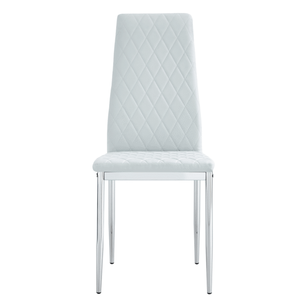 3e6f278225a74ff8a0bf5953ed1225aa_546b167d03f1a206b380464d9e3789f0 Modern Style Dining Chairs Set of 6 in Light Gray, Essential for Minimalist Homes.Meeting Family Dining Needs,PU Material Seat,Silver Metal Legs,Blending into Various Home Environments.W1151107277