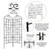 4 Pack Metal Garden Trellis 86.7" x 19.7" Rustproof Trellis for Climbing Plants Outdoor Flower Support Black