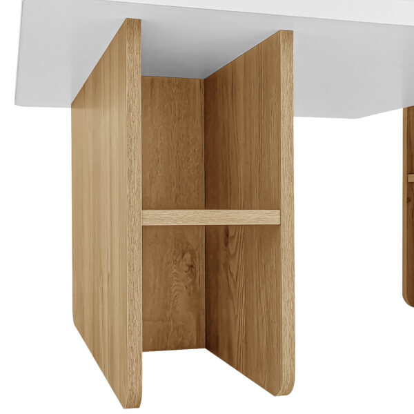 U-Can Set of 2 Nesting Coffee Tables Farmhouse,Rectangle Coffee Table Living Room,Wood Finish Coffee Table Set, Small Coffee Tables, Sofa Side Table for Living Room