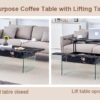 Multifunctional Lift Top Coffee Table -Black Marble Pattern, Essential for Modern Homes.Tempered Glass Legs,Multiple Color Options,Lift Top Feature.Perfectly Fitting Into Both Living Rooms And Office.