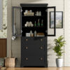 70.1" Modern High Freestanding Tall Bathroom Cabinet with 2 Adjustable Shelves, 3 Drawers, Soft Close Glass Doors – Ideal for Bathroom, Living Room, Kitchen Storage