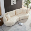 WKS7W  White, 4-seat modular sofa, durable fabric, solid wood frame, high density sponge cushion, 4 pillows