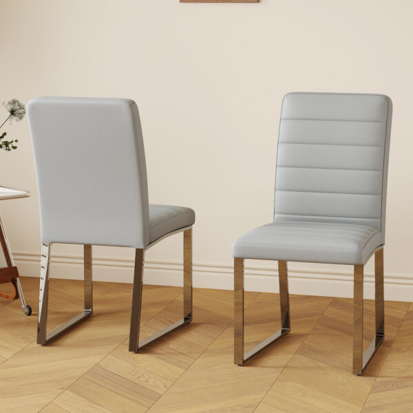 2-Pack - Premium PU office/dining chairs with high-density foam, sturdy iron legs (electroplate/spray paint), multiple colors. Easy assembly