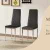 Modern Style Dining Chairs Set of 6 in Black, Essential for Minimalist Homes.Meeting Family Dining Needs,PU Material Seat,Silver Metal Legs,Blending into Various Home Environments.W1151107275