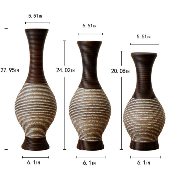4124c752764b48409d2c341b3c0cf2bd_6a05a947fca82d0fa982e9f4ab415662 Desktop Vase, Brown Decorative Floor Vase, Classic and Neat Floor Vase, High Independent Flower Stand, Artificial Vine Vase, PVC Floor Vase, Home Decoration Flower Stand Set of 3 pieces