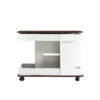 U-Can Adjustable End Table with Wheels, Modern Multifunctional Sofa Side Table with Lift-Top, 360°Rotating Top and Storage Space for Living Room, Small Space