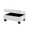 Sectional Sofa 111.8" U-shaped Sofa Chenille Upholstered Sofa Couch with Movable Storage Ottoman for Living Room, White