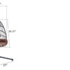 Indoor Outdoor Egg Swing Chair with Stand, Patio Grey Wicker Rattan Hanging Chair with Rope Back, Cushion,Cover,All Weather Foldable Hammock Chair for Bedroom, Porch, Garden