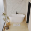 67" Acrylic Freestanding Bathtub, stand alone bathroom tub, Glossy White, Toe-tap Chrome Drain, cUPC Certified