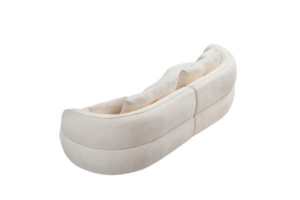 WKS7W  White, 4-seat modular sofa, durable fabric, solid wood frame, high density sponge cushion, 4 pillows