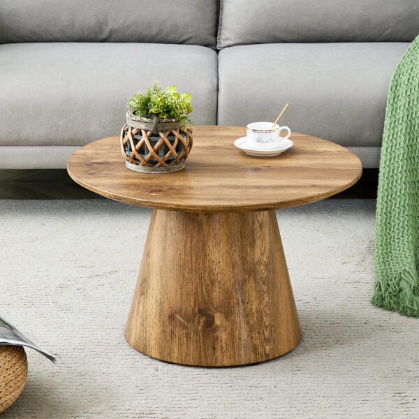 4471edf6d7db4943b1fa64f12bb52ef4_6f7dd90cd834579fc337ba1bb4fd8408 Natural Wood Grain MDF Round Coffee Table - 25.6" Diameter, 15.7" Height.Natural Wood Grain Texture Sticker,Exquisite Wood Grain Surface,Flexible MatchingMRound Tabletop Design.