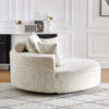 55''L Chenille Foam Single Swivel Chair, Fluffy Modern Sleeper, 360 Degree Swivel Chair for Living Room, Bedroom, Lounge and Projection Room
