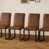 4-Pack - Heavy-duty chairs set: 2.1" thick cushion, iron frame, perfect for home or office. Classic colors, great value