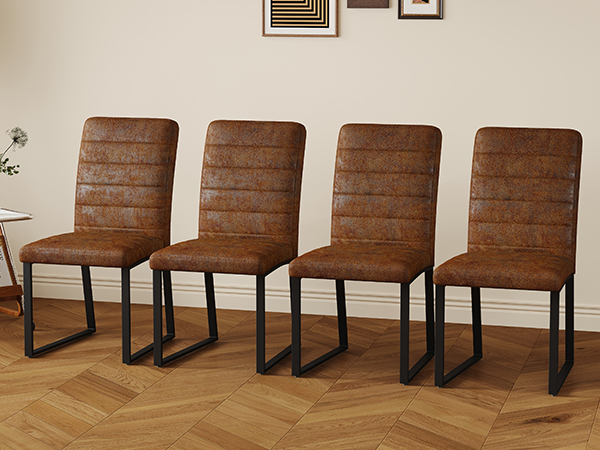 451af50e7a1a473b8df96e009f5da984_1bb6e336437676ef108cc83956937f98 4-Pack - Heavy-duty chairs set: 2.1" thick cushion, iron frame, perfect for home or office. Classic colors, great value