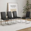4-Pack - Heavy-duty chairs set: 2.1" thick cushion, iron frame, perfect for home or office. Classic colors, great value W1151134525