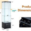 American-Style Non-Lit Glass Display Cabinet (0.2" Tempered Glass) – Soft-Close Drawer Slides  3 Adjustable Shelves, Ideal for Display & Storage