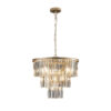(Same as W1340P143192/L5007-500-G) 20" Luxury 3-Tier Crystal Chandelier, 7-Light Gold Frame Pendant Light, Elegant Ceiling Lighting for Living Room, Dining Room, Bedroom (No Bulbs)