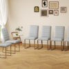 4-Pack - Heavy-duty chairs set: 2.1" thick cushion, iron frame, perfect for home or office. Classic colors, great value