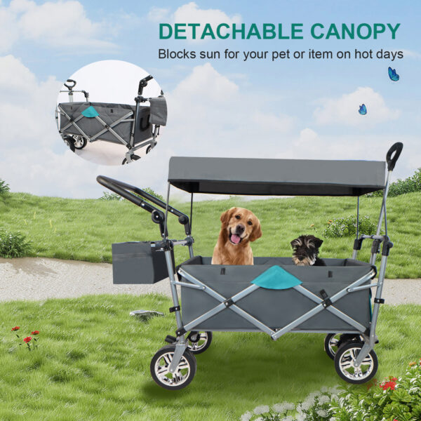 46f527e38f5d4441a63c2ac1cc6d714d_f3b6f98c4d88cc8d4ada1653085994a8 Push & Pull Utility Folding Wagon with Removable Canopy
