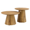 Natural Wood Grain MDF Round Coffee Table - 25.6" Diameter, 15.7" Height.Natural Wood Grain Texture Sticker,Exquisite Wood Grain Surface,Flexible MatchingMRound Tabletop Design.