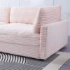 112-inch pink corduroy sofa: two throw pillows and four backrests, opening up a new style for the living room's leisure area
