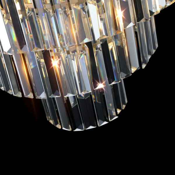 (Same as W1340P143192/L5007-500-G) 20" Luxury 3-Tier Crystal Chandelier, 7-Light Gold Frame Pendant Light, Elegant Ceiling Lighting for Living Room, Dining Room, Bedroom (No Bulbs)