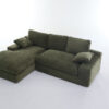 99*69" Modular Sectional Living Room Sofa Set, Modern Minimalist Style Couch, Upholstered Sleeper Sofa for Living Room, Bedroom, 2 PC Free Combination, Installation-free Sofa, L-Shape, Army Green