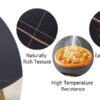 The 42-inch stainless steel gold-plated flamed granite round table with seating for 4 or 6 people is perfect for dining, entertaining, or as a conference table