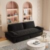 73.2" Queen Pull Out Sofa Bed,3-in-1 Convertible Sleeper Sofa,Multi-Functional Velvet Loveseat Bed,Black(Old Sku:W1885P154641/W1885P214788)