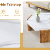 31-inch white marble-textured pentagonal coffee table - wooden triangular base, with a load-bearing capacity of 250 pounds, sturdy and durable, suitable for use in living rooms, cafes,.W1151138529