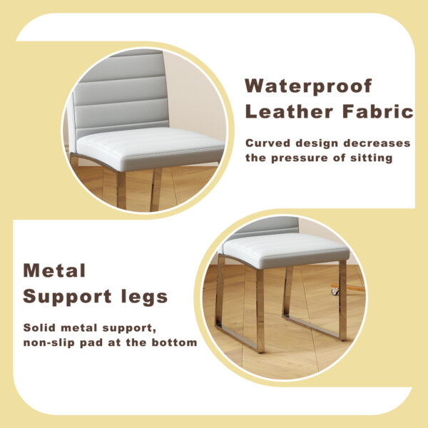 2-Pack - Premium PU office/dining chairs with high-density foam, sturdy iron legs (electroplate/spray paint), multiple colors. Easy assembly