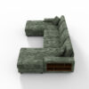 Convertible U-shaped Combination Sofa, Corduroy Fabric, Modern Comfortable Large Size 4 Seat Sofa, Living Room Double Lounge Chair ,Green