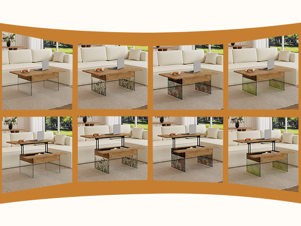 4b04a42013d846c8b532a23be9edca34_cd1cada368796419db6ec33efd6d0fee Multifunctional Lift Top Coffee Table -Light Wood Color Grain Sticker, Essential for Modern Homes.Tempered Glass Legs,Lift Top Feature.Perfectly Fitting Into Living Rooms And Office.